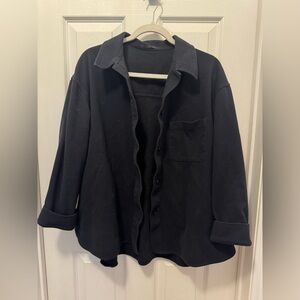 Uniqlo Dark Navy Button Down Shirt Jacket Shacket